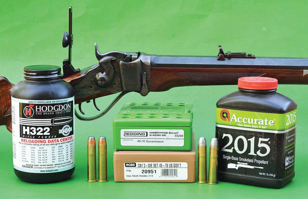 There is an extensive selection of components for handloading the 45-70.